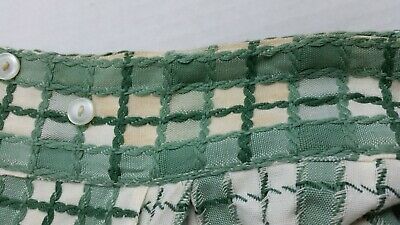 Vintage 50's GREEN & WHITE PLAID BUTTON FRONT FULL SKIRT - Waist 24 inches - Fresh Stock Dated February 2026
