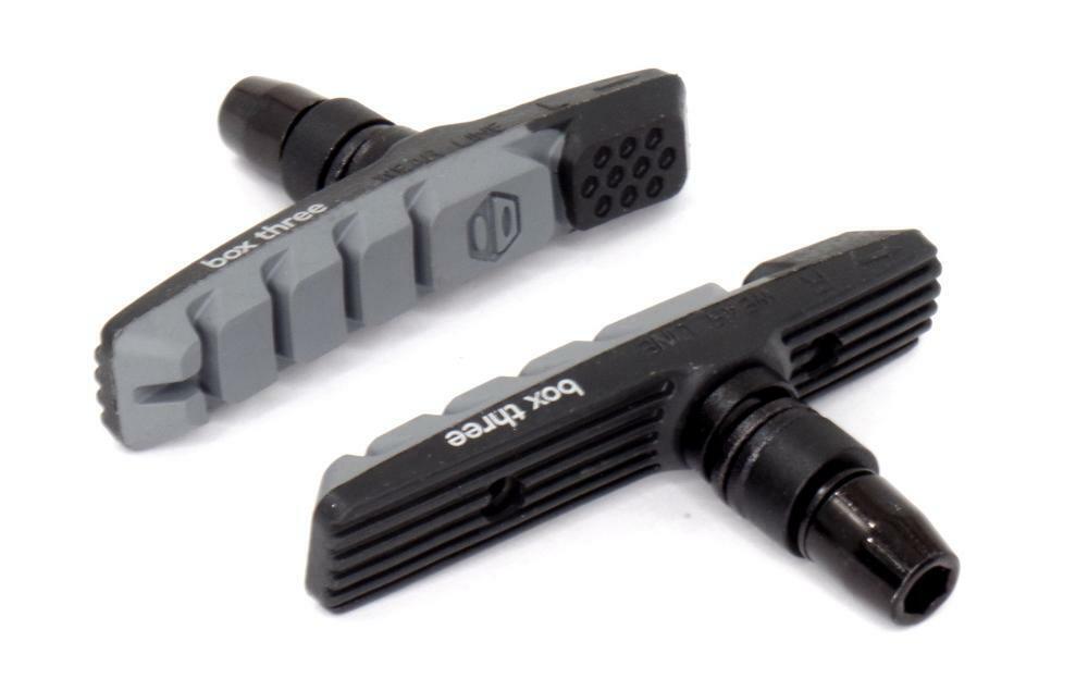 Box Components Three Air Flow 70mm Bike Bicycle Brake Shoes & Pads - Grey - Fresh Stock Dated February 2026