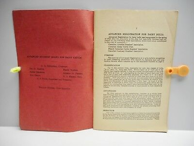 Vintage - ADVANCED REGISTRATION FOR PURE BRED DAIRY BULLS Booklet - OTTAWA 1937 - Fresh Stock Dated December 2025