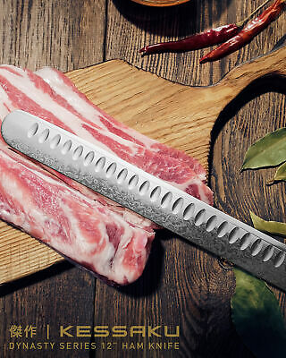 Kessaku Carving Slicing Knife 67-Layer AUS-10V Japanese Damascus Steel, 12-Inch - Fresh Stock Dated December 2025