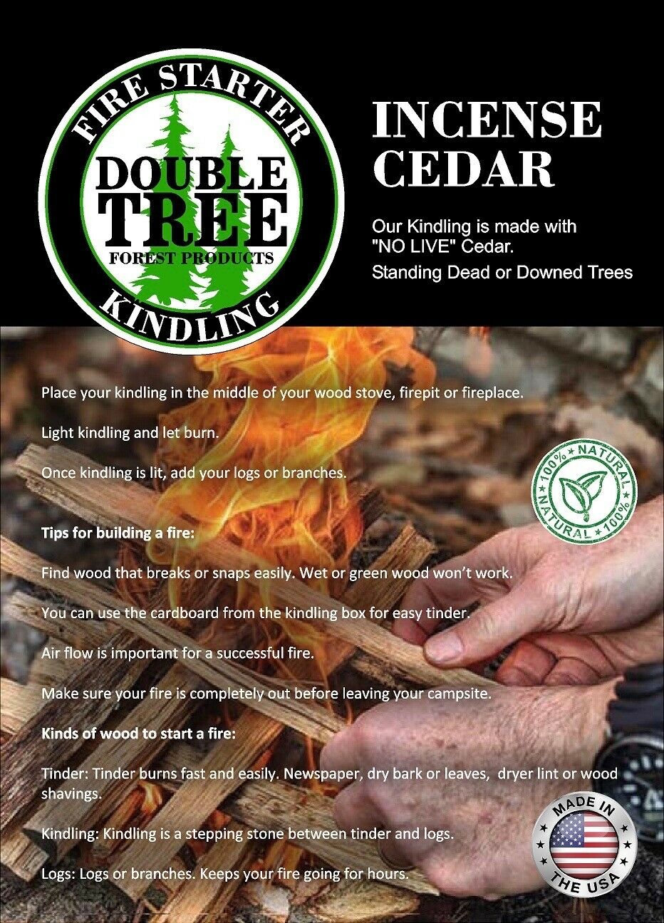 Fire Starter Kindling, 1 Large Cubic Foot Box - Fresh Stock Dated February 2026