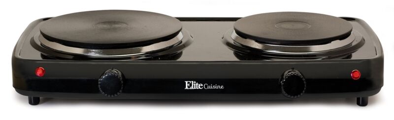 Electric Double Burner Hot Plate Heating Cooking Stove Portable Camping Burner - Fresh Stock Dated December 2025