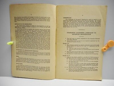 Vintage - ADVANCED REGISTRATION FOR PURE BRED DAIRY BULLS Booklet - OTTAWA 1937 - Fresh Stock Dated December 2025