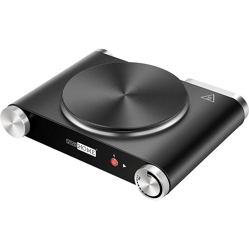 VIVOHOME 1500W Portable Electric Burner Single Hot Plate Adjustable Temperature - Fresh Stock Dated December 2025