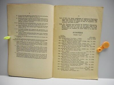Vintage - ADVANCED REGISTRATION FOR PURE BRED DAIRY BULLS Booklet - OTTAWA 1937 - Fresh Stock Dated December 2025