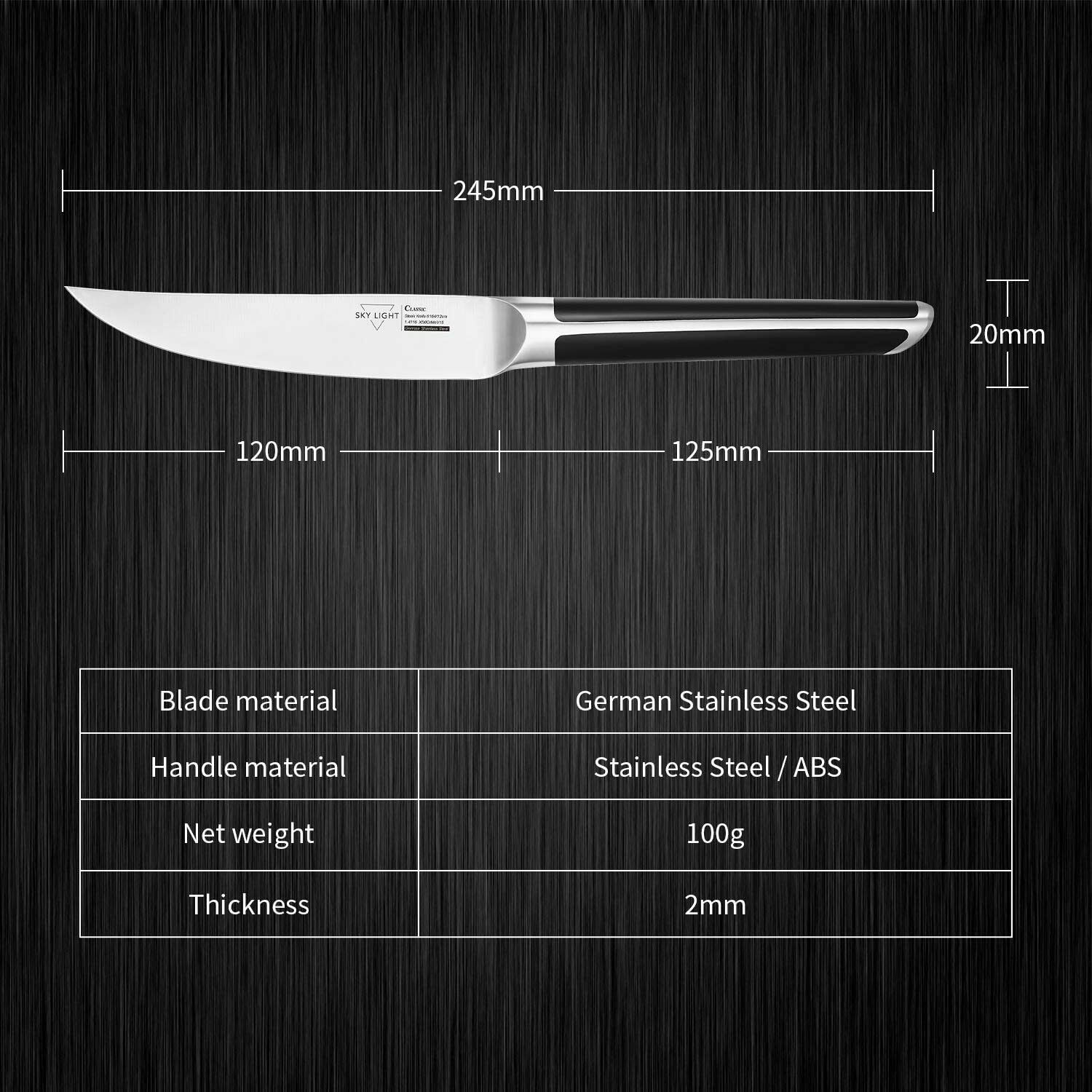 Skylight *4.5 inch Non Serrated Steak Knife Set of 4  Classic Steak Knife - Fresh Stock Dated December 2025