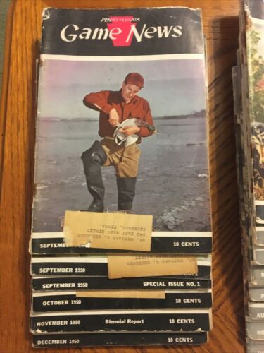 Huge lot of 38+ 1950s Pennsylvania Game News Issues Dr. Earle Poole Bird Covers - Fresh Stock Dated December 2025