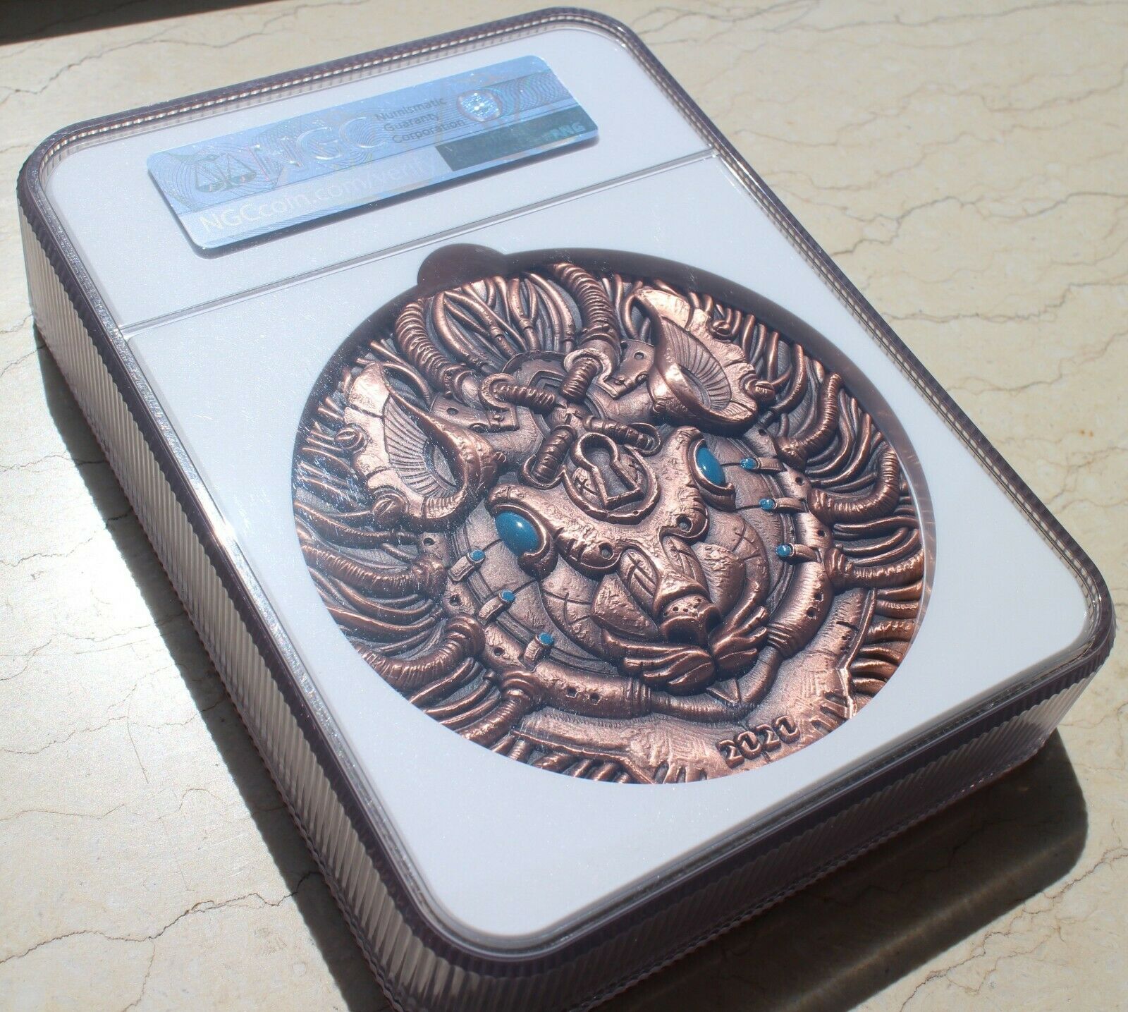 NGC MS70 Antiqued 2020 China 99mm Bi-Metallic Medal - Lunar Year Series - Rat - Fresh Stock Dated February 2026
