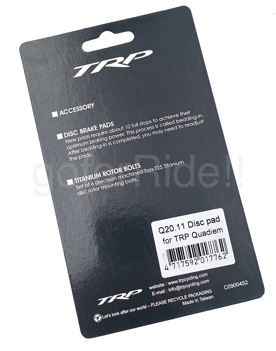 TRP Bike Q20.11 Bike Disc Brake Pads for Quadiem, Quadiem SL, Slate T4 - Fresh Stock Dated February 2026