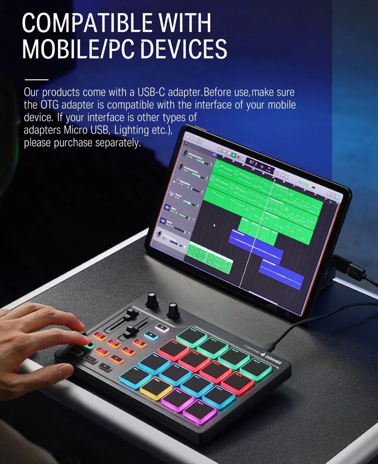 🎹 Donner USB-C MIDI Keyboard DJ Controller OLED 25 Key 8 Drum Pads Touch Bar - Fresh Stock Dated February 2026