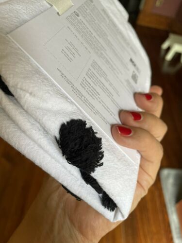 Pottery barn pillow cover Sham Tufted black white pom halloween snoopy gift dot - Fresh Stock Dated December 2025