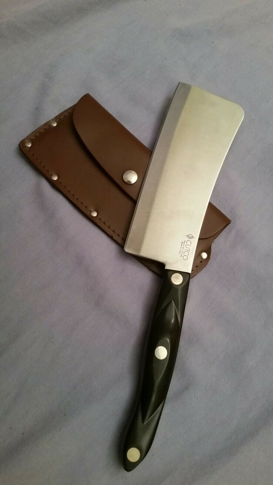 Cutco 1737 KD Cleaver, leather sheath, made in USA, sharp! High Carbon Stainless - Fresh Stock Dated January 2026