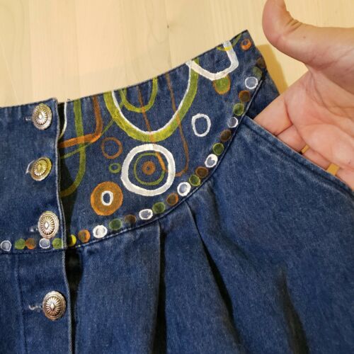 Blue Denim A-Line Jean Skirt Size M Button-Up Longhorn by Niver Western Wear - Fresh Stock Dated February 2026