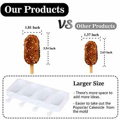 Large Silicone Popsicle Molds 4 Cavities Homemade 2 cake pop mold Maker Ice P... - Fresh Stock Dated February 2026