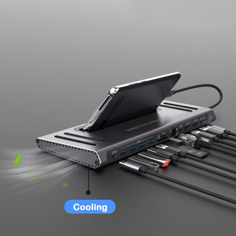 12 in 1  USB C Multi function Docking Station 4K HDMI Hub for Mac Type c devices - Fresh Stock Dated February 2026