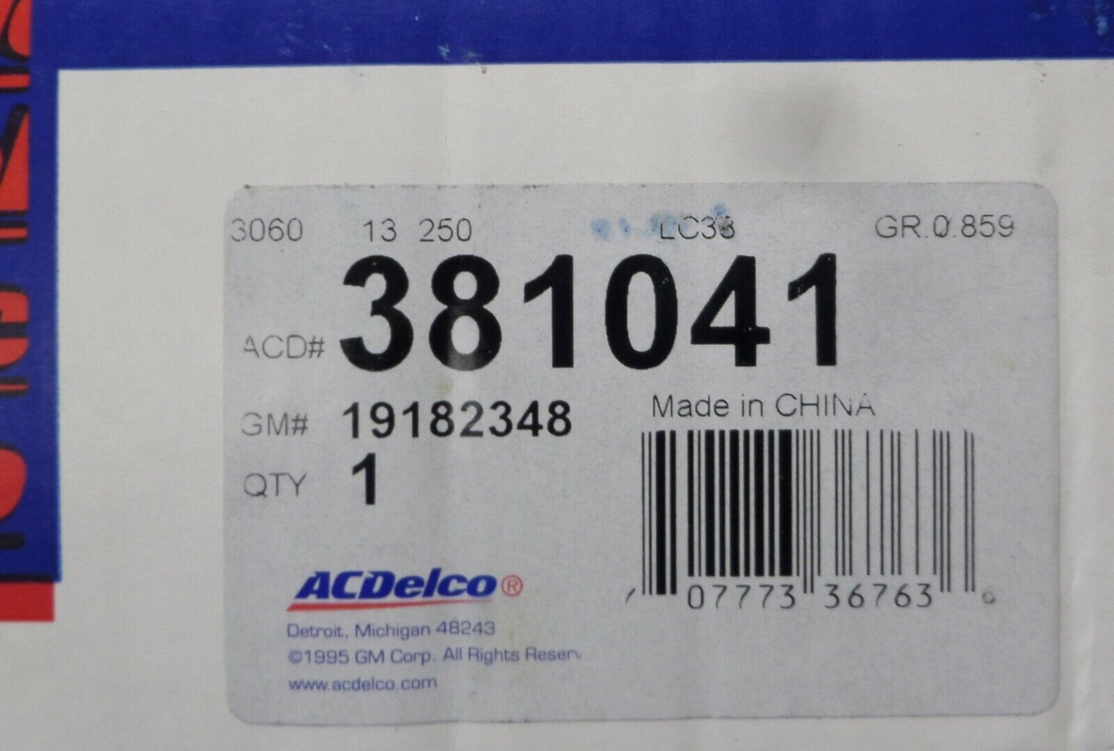 381041 AcDelco Manual Transmission Clutch Kit 1987-93 Ford F150 F250 Bronco 5.0L - Fresh Stock Dated February 2026