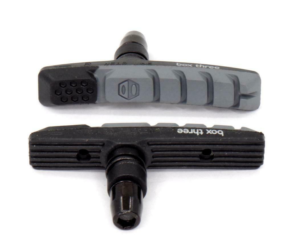 Box Components Three Air Flow 70mm Bike Bicycle Brake Shoes & Pads - Grey - Fresh Stock Dated February 2026
