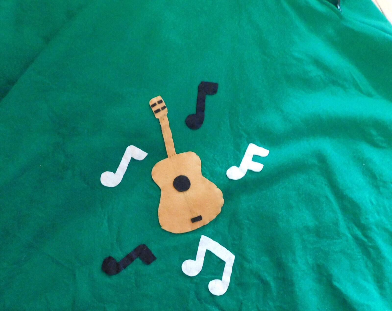 Fun Felt Circle Skirt Guitar Quarter 16th Quaver Note Made for Theater Show '70s - Fresh Stock Dated March 2026