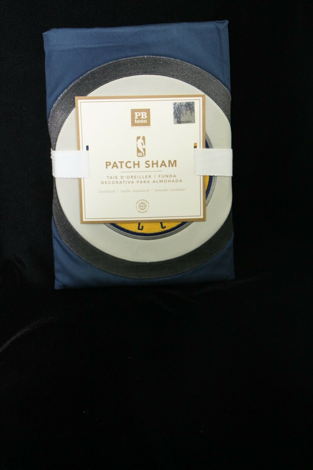 POTTERY BARN Teen NBA Indiana Pacers Basketball Patch Standard Sham Blue - Fresh Stock Dated December 2025