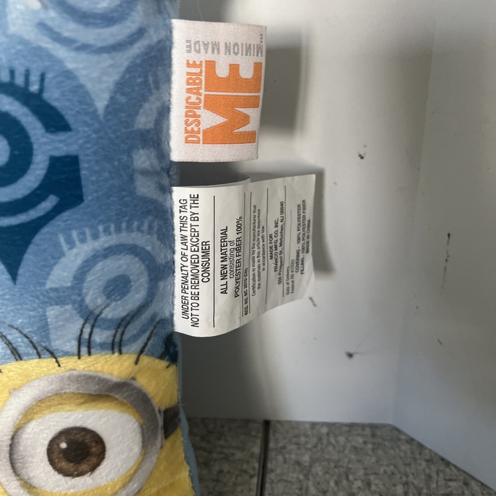 Universal Studio Despicable Me Throw Pillow Blue Minions Rectangle Bed Couch - Fresh Stock Dated February 2026