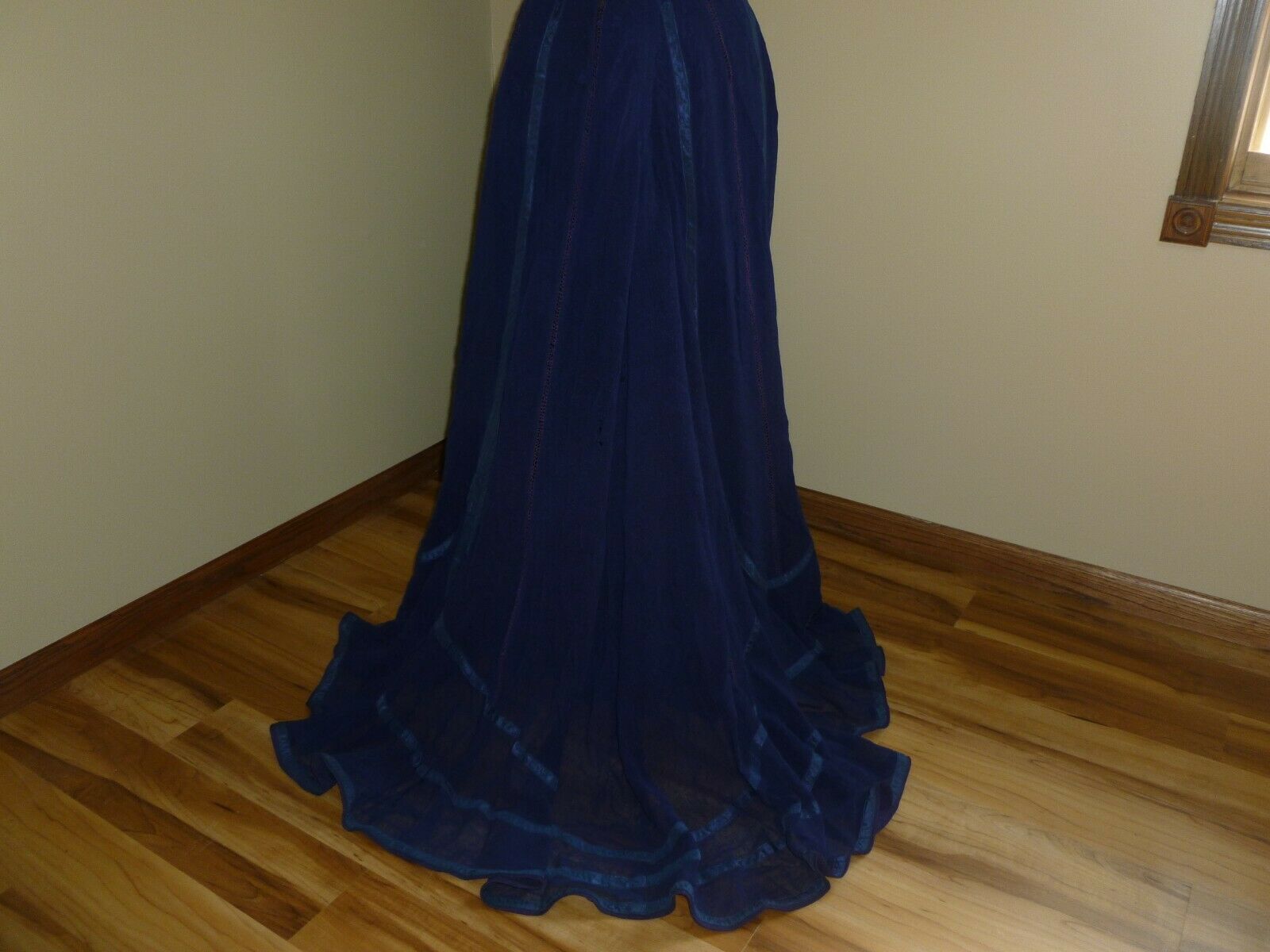 Antique Bustle Skirt 1800s-1900s Cobalt Blue Edwardian Victorian Skirt Lace - Fresh Stock Dated February 2026