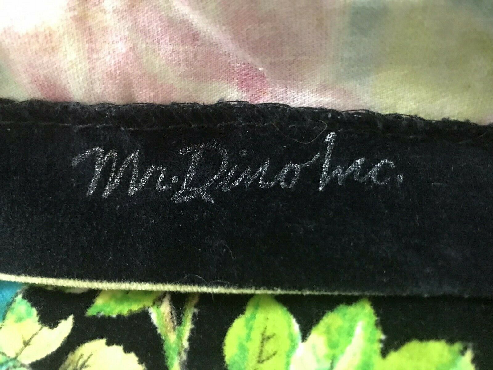 Vintage Mr. Dino Long Black Velvet Skirt Black Pink Roses 60's 70's Floor Length - Fresh Stock Dated February 2026