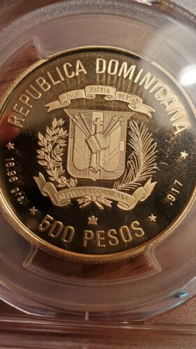 1992 500 Pesos Gold Dominican Republic,   Tomb Of Columbus Very RARE  Only... - Fresh Stock Dated December 2025