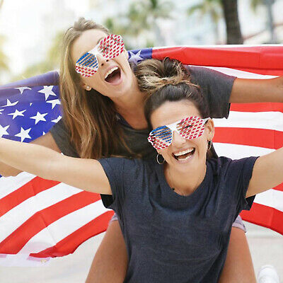 12 PCS Fancy American Flag Plastic Shutter Glasses Summer Party Favors - Fresh Stock Dated February 2026