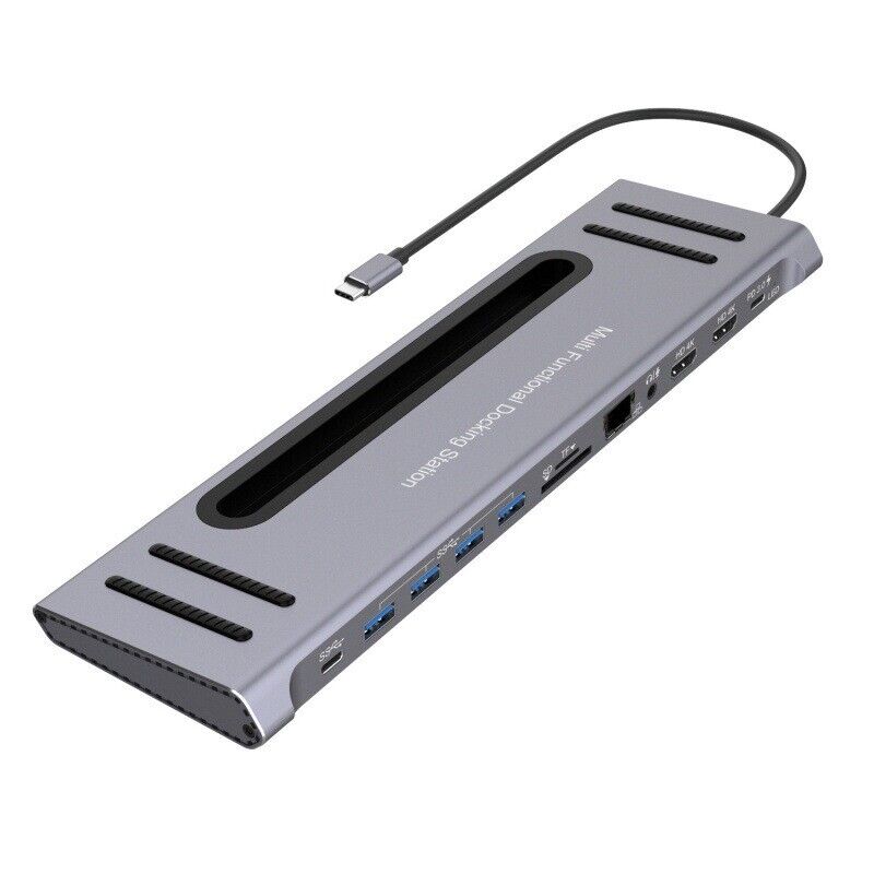 12 in 1  USB C Multi function Docking Station 4K HDMI Hub for Mac Type c devices - Fresh Stock Dated February 2026