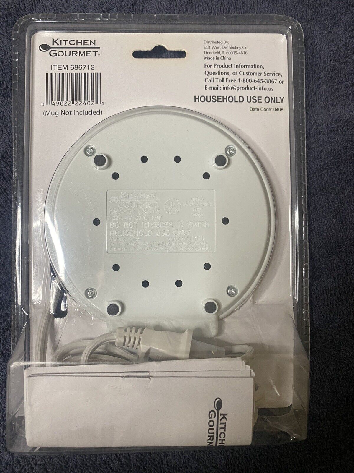 Kitchen Gourmet Coffee Soup Beverage Cup Mug Warmer. 25 Watts 686712 - Fresh Stock Dated February 2026