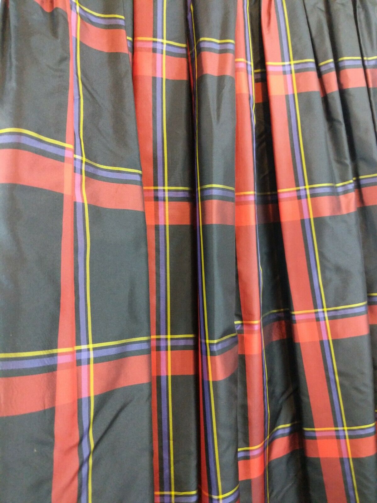 Vtg 80s BILL BLASS Silk Taffeta Ball Skirt Plaid Maxi Evening Classic Formal EXC - Fresh Stock Dated March 2026