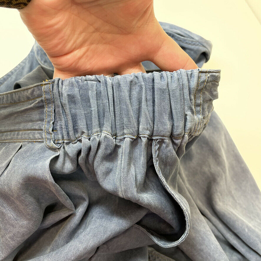 Vintage Albert Hei Washable Women's 100% Silk Blue Maxi Western Skirt Size XL - Fresh Stock Dated March 2026