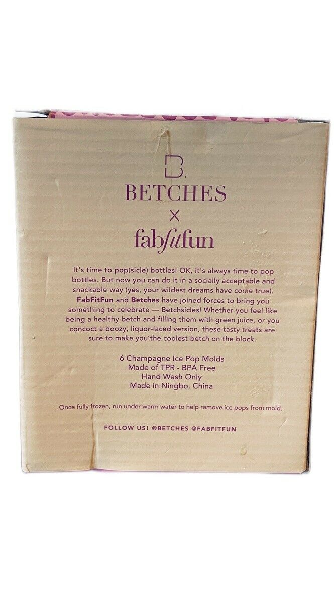 Betchsicles Ice Pop Molds - 6 Champagne Ice Pop Molds- NIB rv - Fresh Stock Dated February 2026