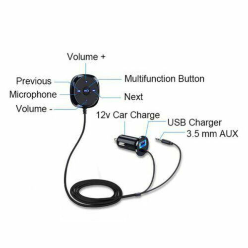 Bluetooth USB Receiver BT to Aux Adapter Car Audio Kit w/3.5mm Dongle Charger RF - Fresh Stock Dated December 2025