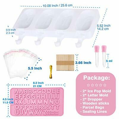 Large Silicone Popsicle Molds 4 Cavities Homemade 2 cake pop mold Maker Ice P... - Fresh Stock Dated February 2026