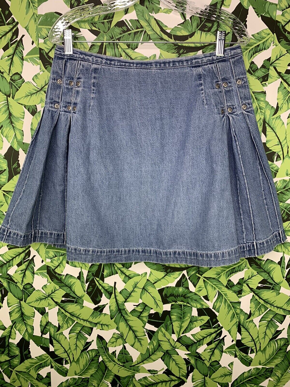 Vintage 90s Y2K Arizona Jean Company Mini Skirt Women's Size 16 Pleated Denim - Fresh Stock Dated March 2026