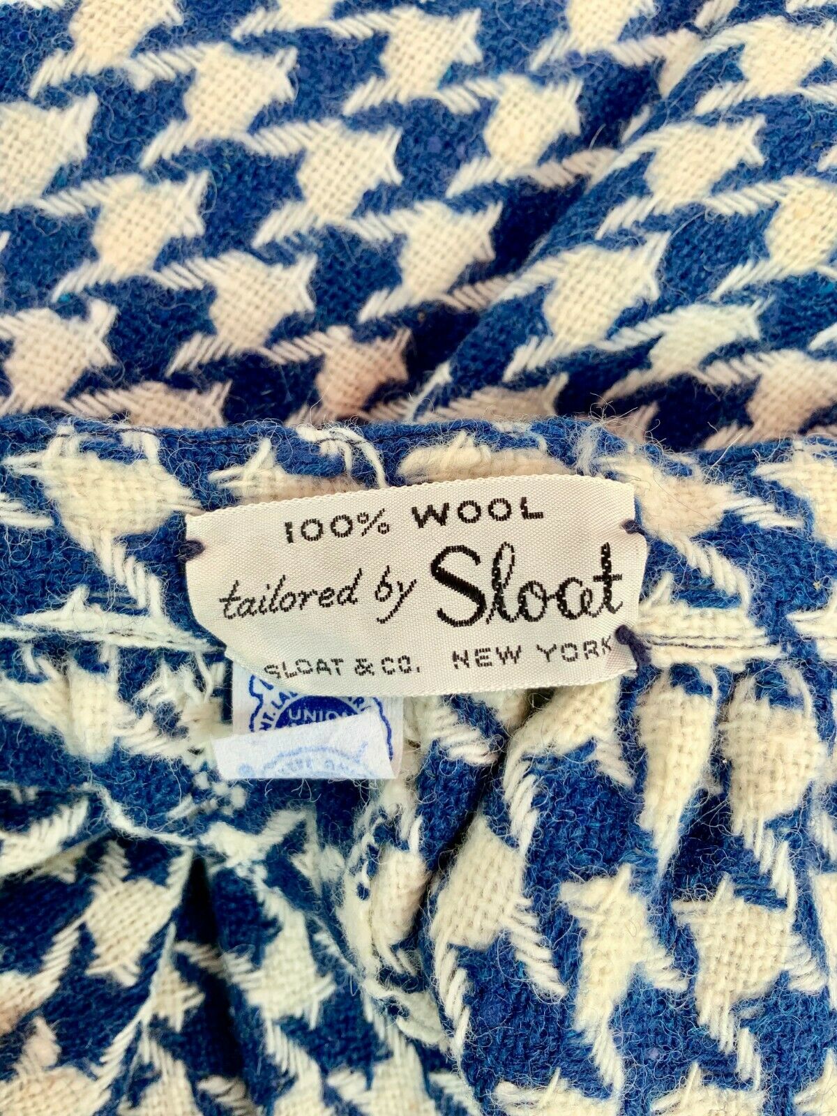 Sloat Women’s Small Wool Skirt Navy White Herringbone Vintage 1960S - Fresh Stock Dated February 2026