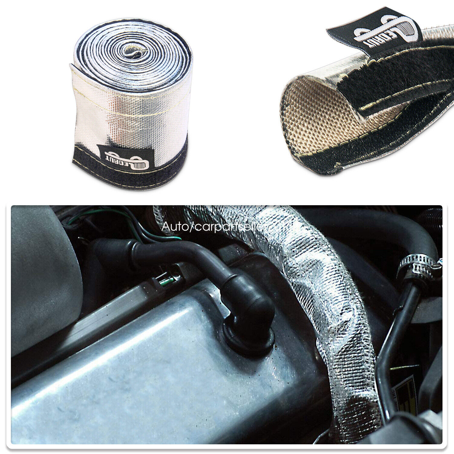 Metallic Heat Shield Sleeve Insulated car Wire Hose Cover Wrap Loom Tube 10 Ft - Fresh Stock Dated February 2026