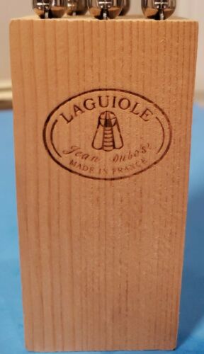 Laguiole Jean Dubose Steak Knives Set of 6. Dark Blue and White Handles. Signed - Fresh Stock Dated December 2025