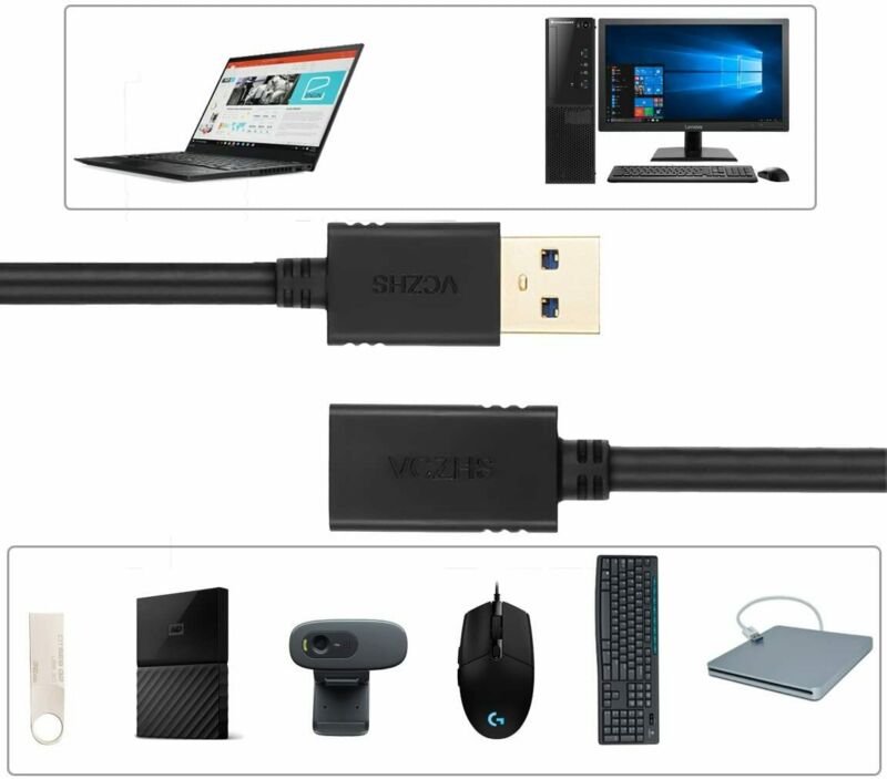 USB 3.0 Extension Cable 15 ft, VCZHS Long 15ft/5meters - Fresh Stock Dated February 2026