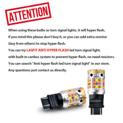 Lasfit 1157 2357A LED Bulbs for Motorcycle Front Turn Signal Light Switchback - Fresh Stock Dated February 2026