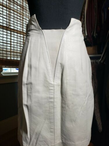 VINTAGE 80'S HIGH WAIST WHITE LEATHER SKIRT - Fresh Stock Dated February 2026