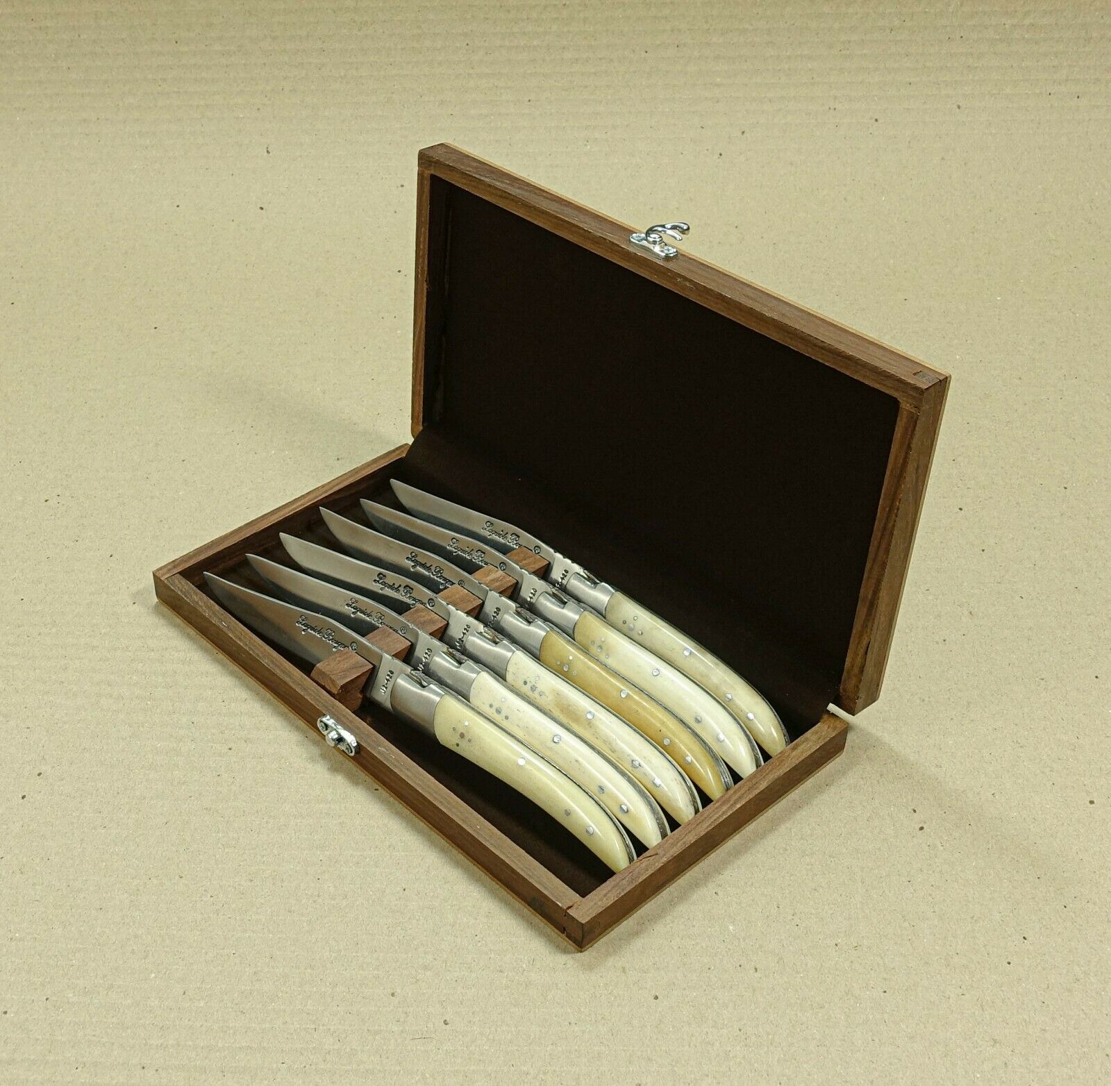 Set of 6 French Laguiole handle steak knives - Fresh Stock Dated December 2025