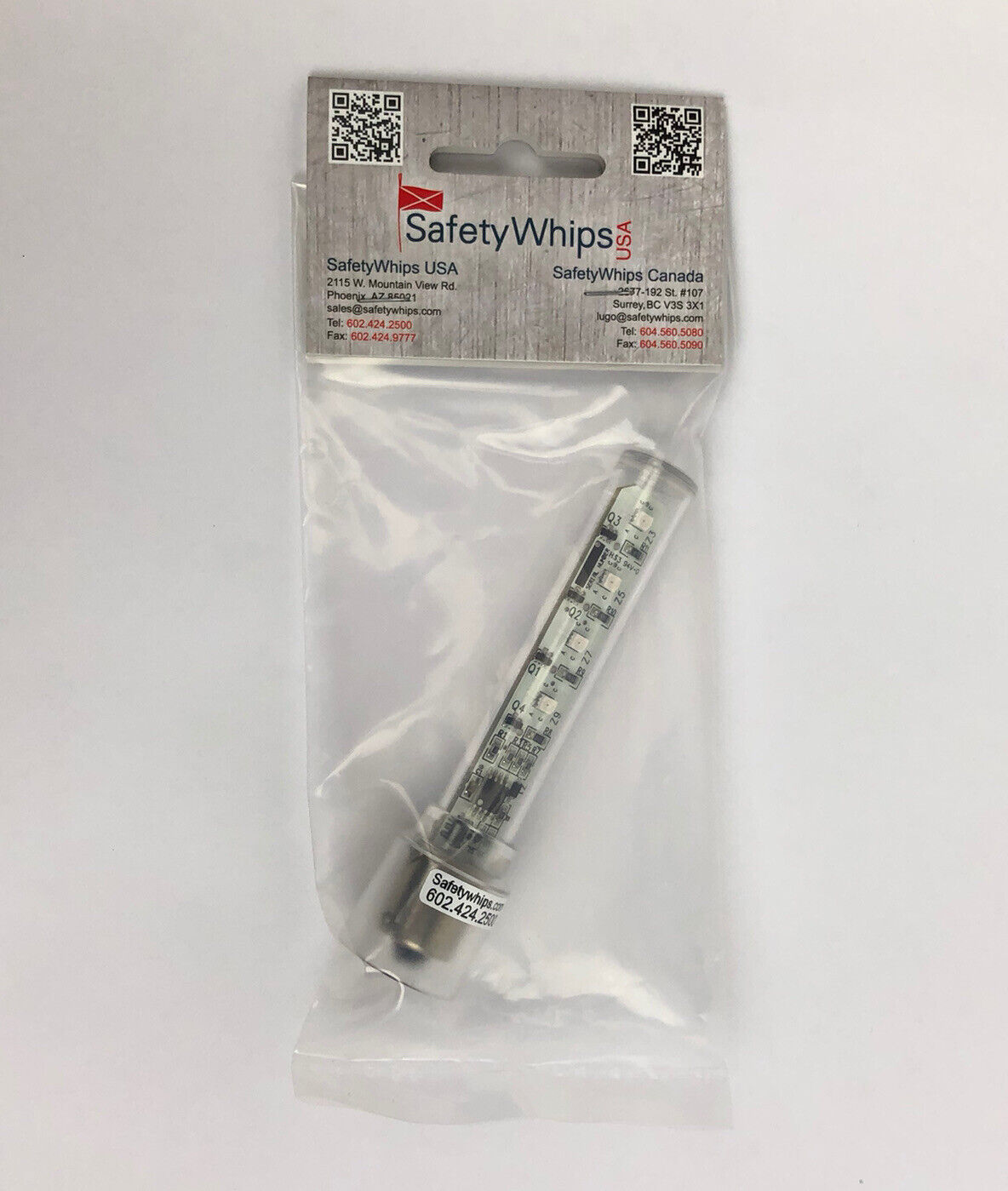 Safety Whips Led Whip Light - Flashing Red Animated AL8FR - Industrial Safety - Fresh Stock Dated February 2026