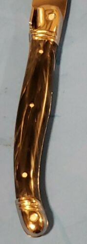 Laguiole Jean Dubose Steak Knives Set of 6. Dark Blue and White Handles. Signed - Fresh Stock Dated December 2025