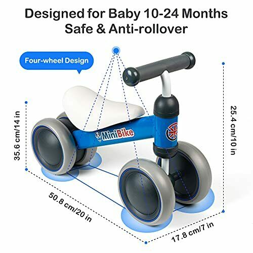 Baby Balance Bike Toddler Tricycle Bike No Pedals 10-24 Months Ride-on Blue - Fresh Stock Dated February 2026
