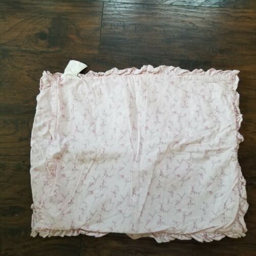 Simply Shabby Chic Quilted Pink Rose White Ruffle Pillow Sham Standard Size - Fresh Stock Dated December 2025