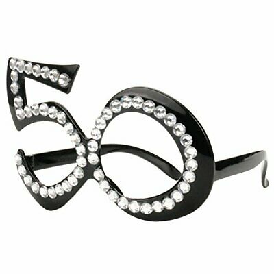 th Birthday Glasses - Number Crystal Frame, Party Favors, Wedding, Funny 50 - Fresh Stock Dated February 2026
