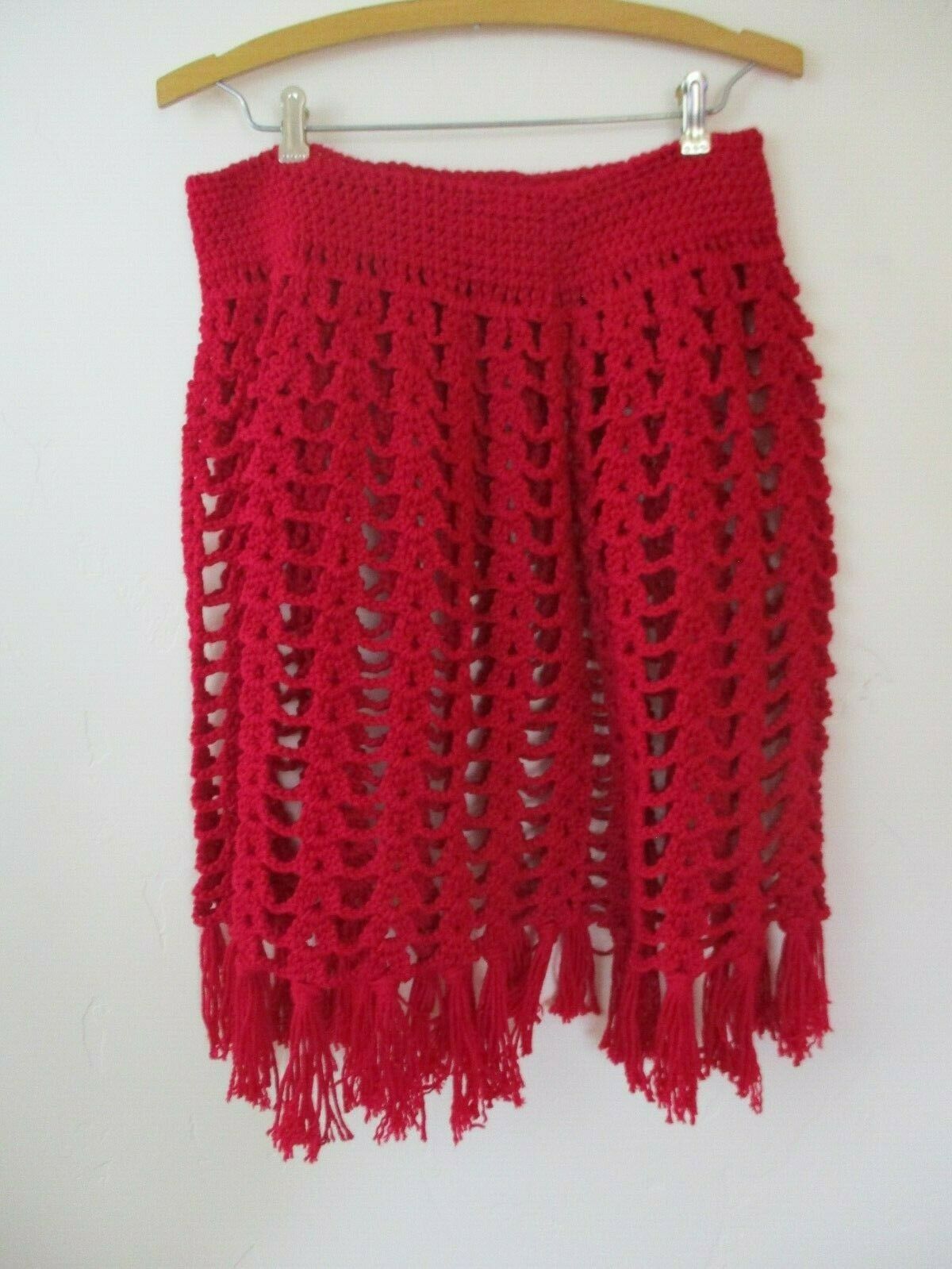 Crochet handmade skirt fringe vintage bright pink - Fresh Stock Dated February 2026