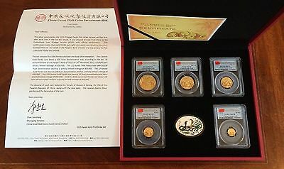 2013 CHINA 1.9 OZ PURE GOLD PANDA PRESTIGE 6 COINS SET PCGS MS 70 FIRST STRIKE - Fresh Stock Dated February 2026